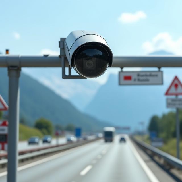 Mautkamera an Schweizer Grenzübergang